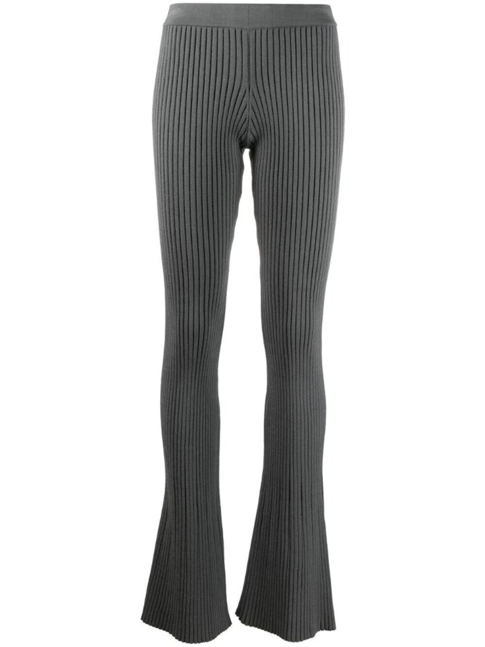 Ami Paris Alexandre Mattiussi Ribbed knit flared trousers pants sz S Gray
